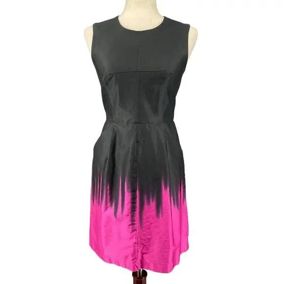Milly | Dresses | Milly Coco Ombre Party Dress Womens 2 Black Pink Pockets  Sleeveless | Poshmark